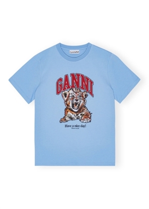 Tiger Relaxed tee Blissful Blue T4007 Ganni 